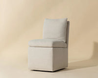 Glenrose Linen Wheeled Dining Chair