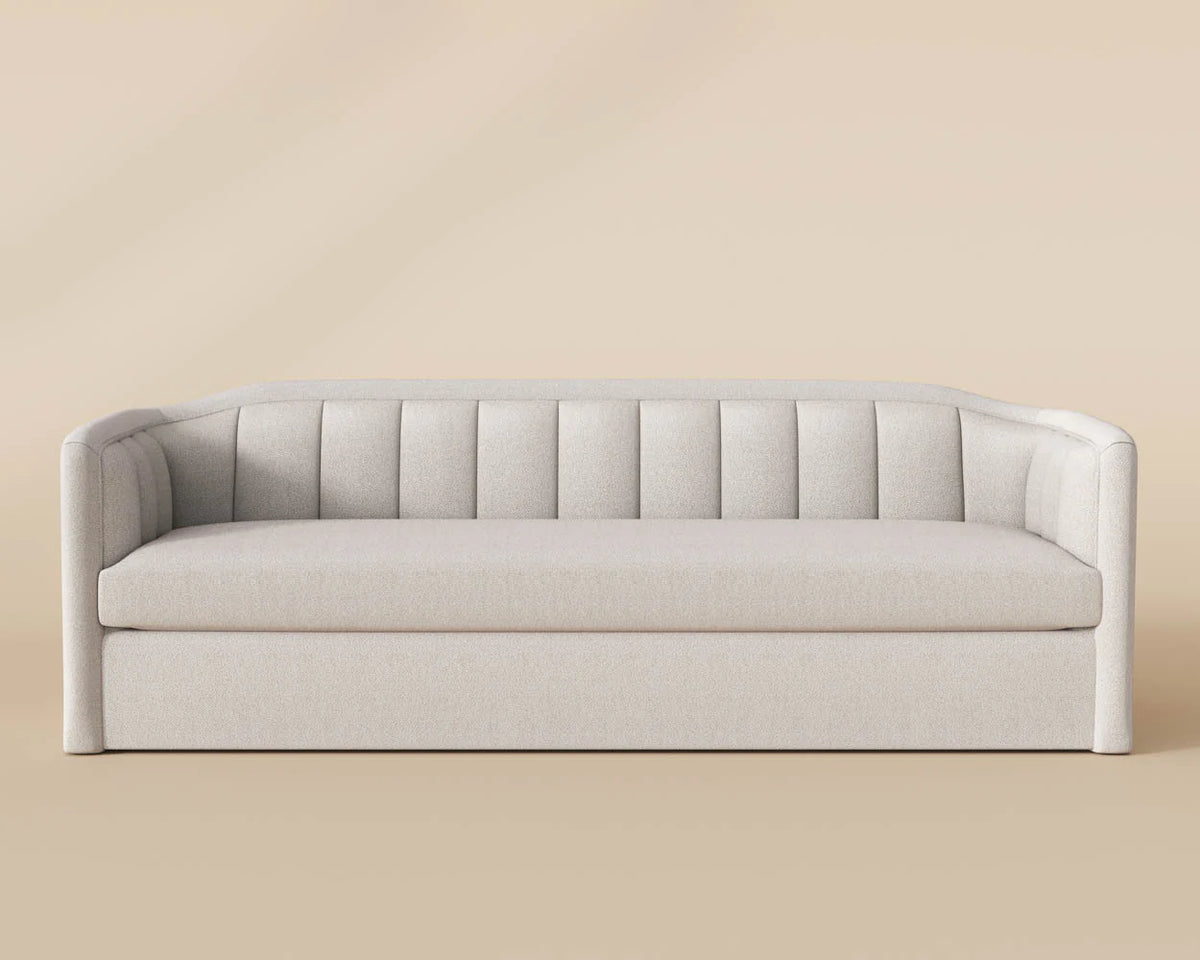 Birrit 92.25" Dove Cream Performance Fabric Sofa