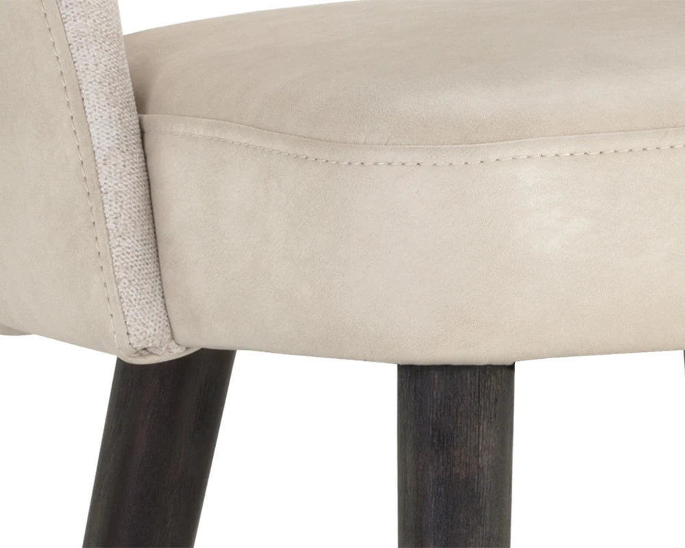 Monae Cream Faux Leather & Performance Fabric Counter Stool