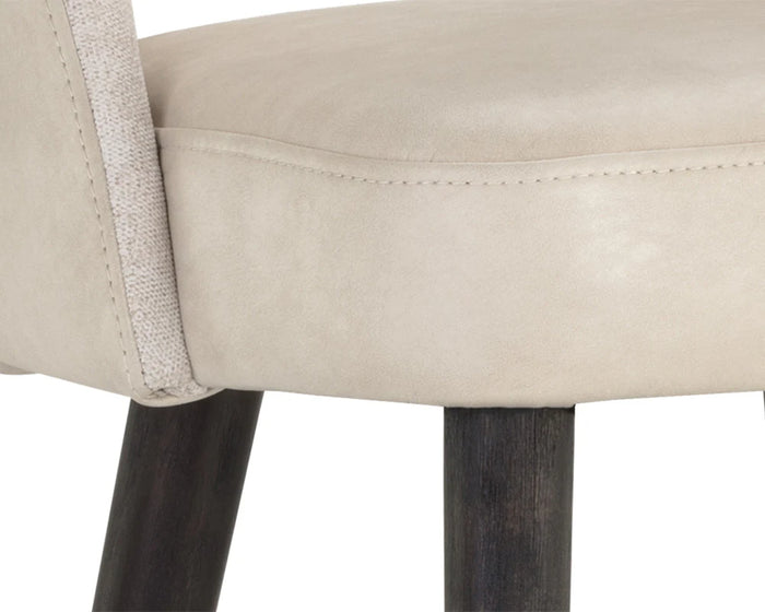 Monae Cream Faux Leather & Performance Fabric Counter Stool