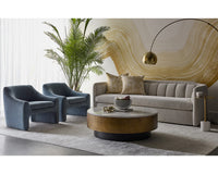 Birrit 92.25" Dove Cream Performance Fabric Sofa