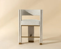 Adamina Light Barley Performance Fabric & Gold Counter Stool