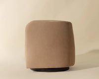 Emilie Caramel Nubuck Leather Swivel Accent Chair