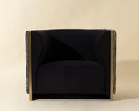 Larron Black Fabric & Brushed Gold Accent Chair