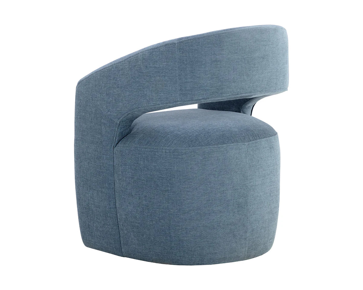 Lloret Iceberg Blue Upholstered Wheeled Dining Armchair