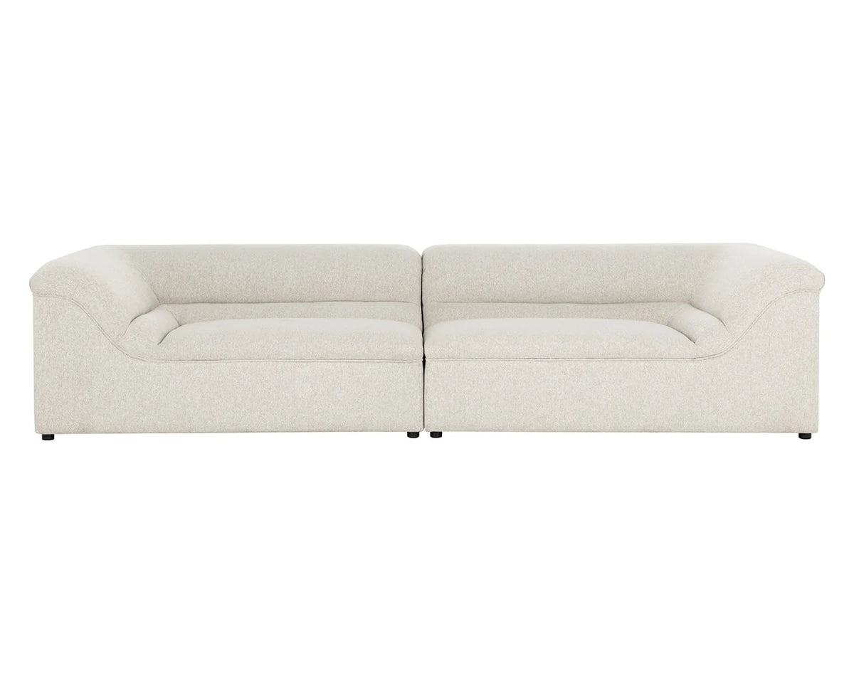 Gladys 127.5" Dove Cream Curved Sofa
