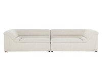 Gladys 127.5" Dove Cream Curved Sofa