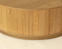 Kalla 44" Natural Oak & Brushed Gold Coffee Table