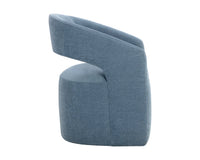Lloret Iceberg Blue Upholstered Wheeled Dining Armchair