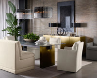 Glenrose Linen Wheeled Dining Chair