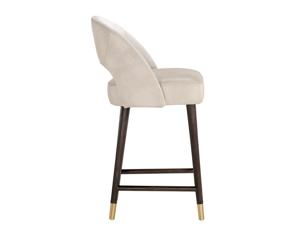 Monae Cream Faux Leather & Performance Fabric Counter Stool