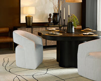 Lloret Pearl Performance Fabric Wheeled Dining Armchair