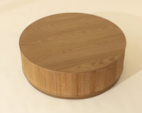 Kalla 44" Natural Oak & Brushed Gold Coffee Table