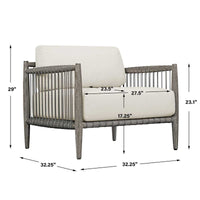 Clara White & Grey Outdoor Lounge Chair