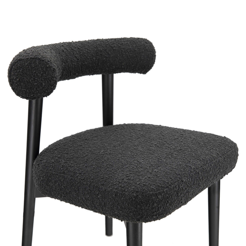 Mirage Black Boucle Side Dining Chair - Luxury Living Collection