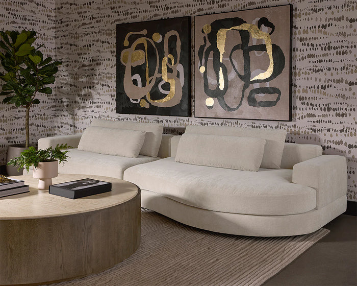 Baela 145" Cream Curved Sofa