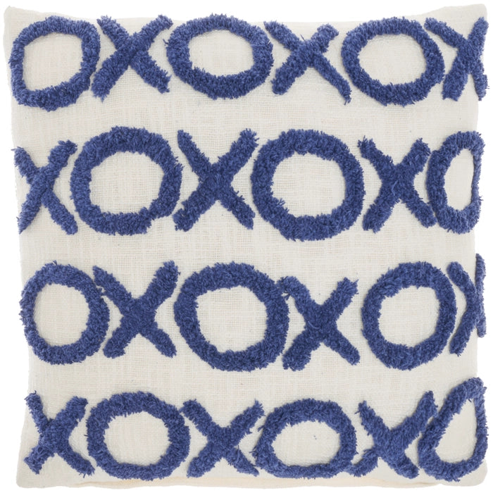 XOXO 18" X 18" Ink Blue Throw Pillow (Set of 2)
