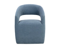 Lloret Iceberg Blue Upholstered Wheeled Dining Armchair