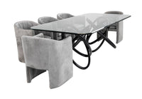 Caroline Modern Glass & Black Ash Dining Table