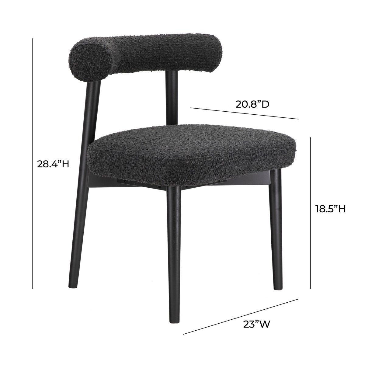 Mirage Black Boucle Side Dining Chair - Luxury Living Collection