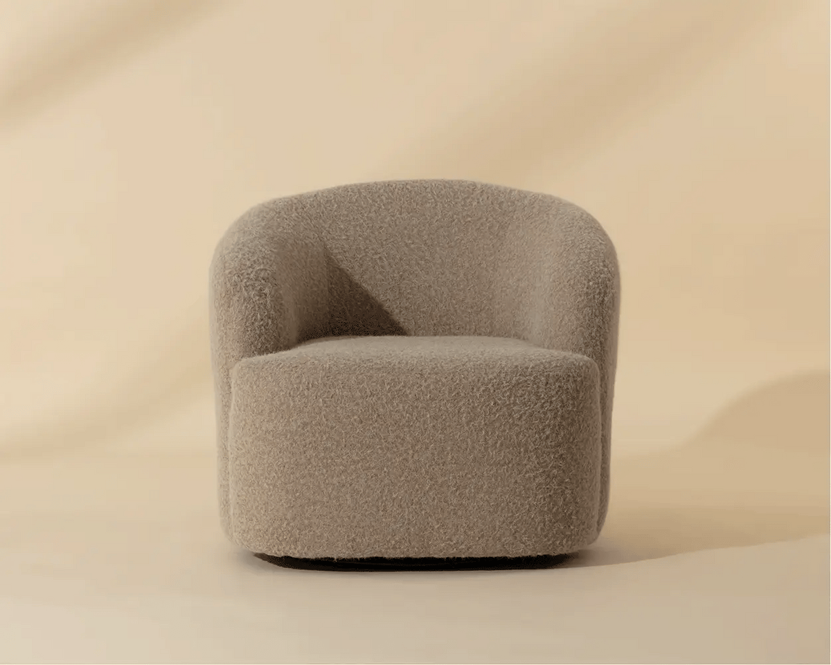 Fuwari Shearling Swivel Accent Chair