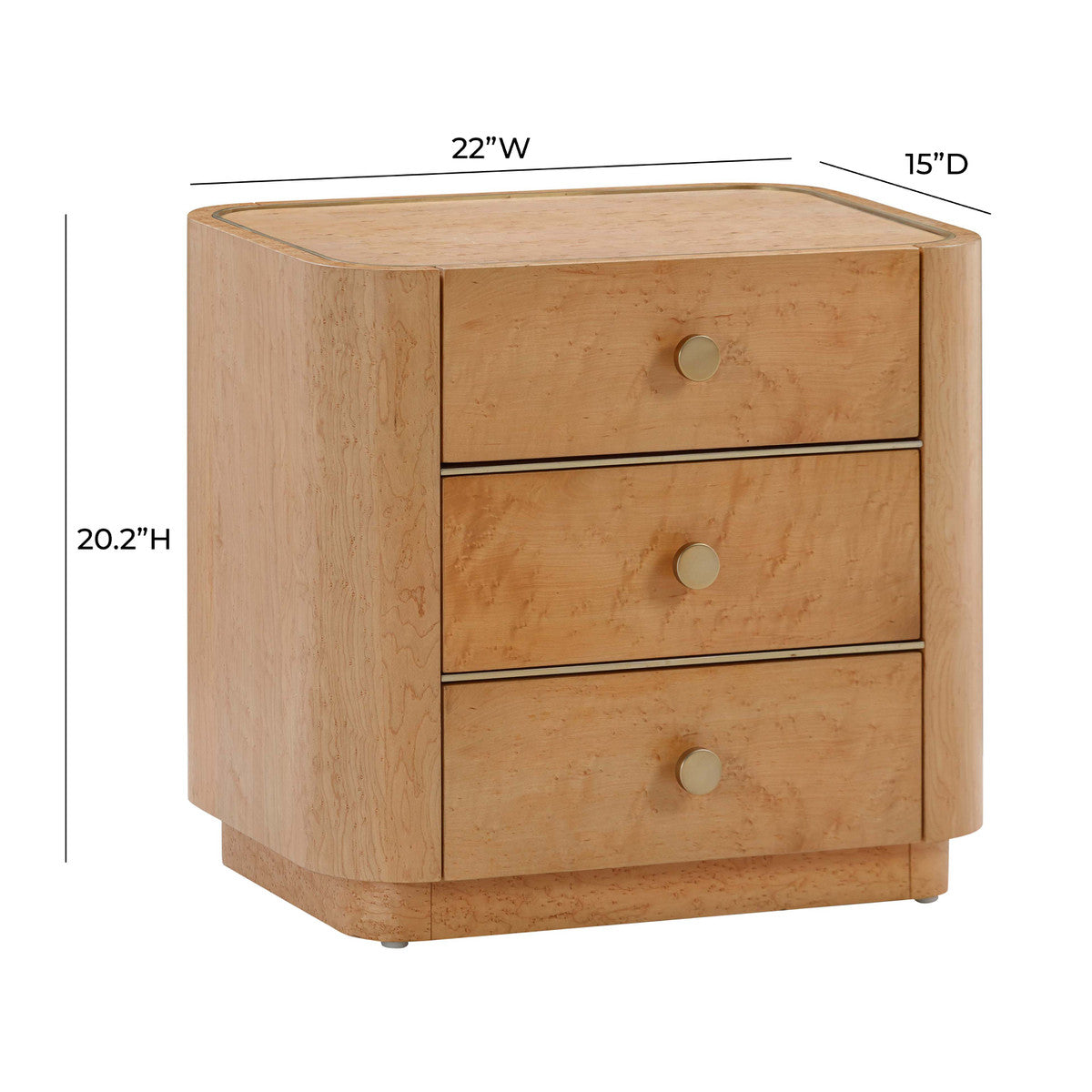 Maelynn Natural Acacia Nightstand- Luxury Living Collection