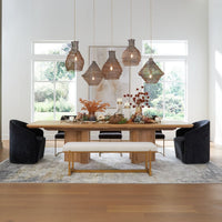 Magnolia 96" - 120" Natural Solid Oak Dining Table (With Two Leaves)