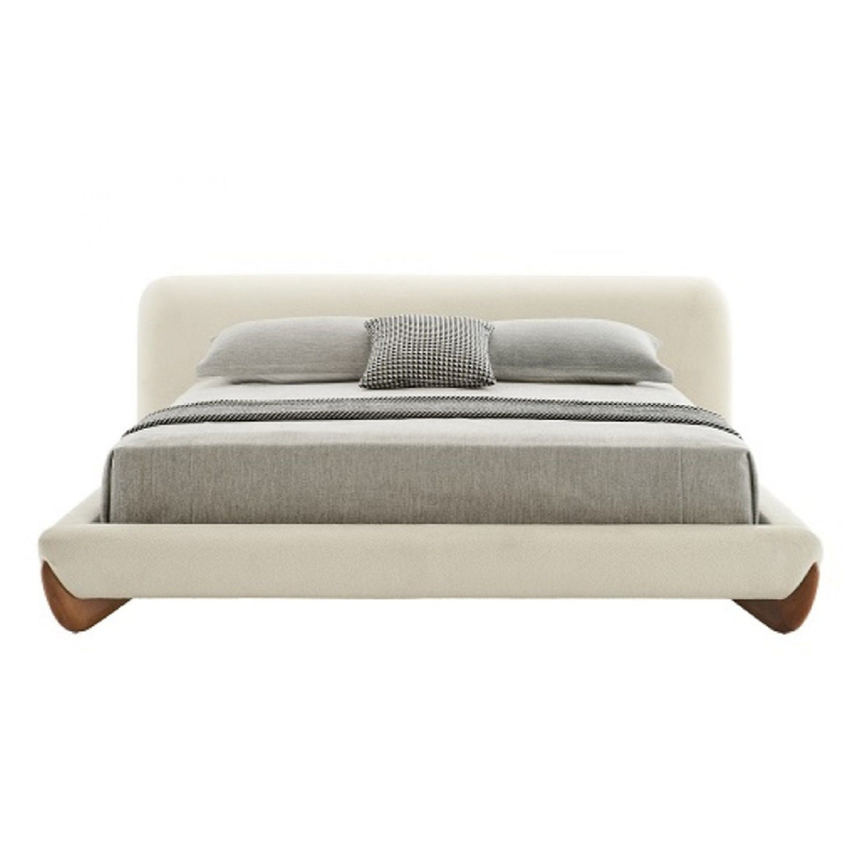 Palacio Cream Upholstered Walnut Bed