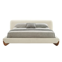 Palacio Cream Upholstered Walnut Bed