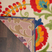 Annitra Indoor/Outdoor  Multicolor Summer Blosoms Area Rug - Elegance Collection