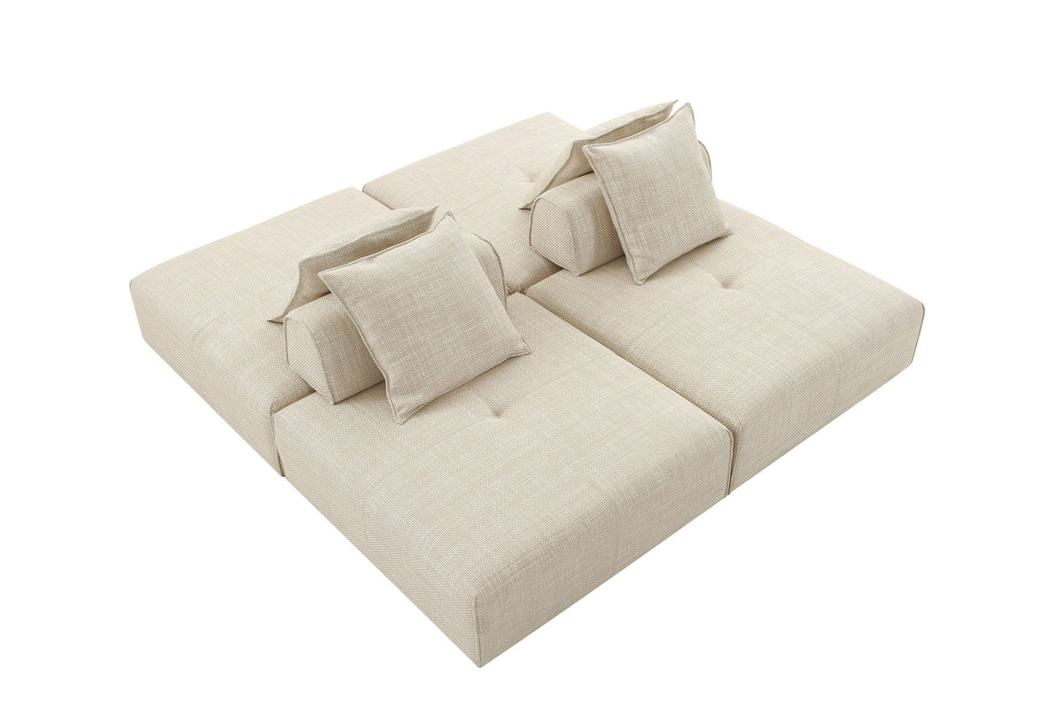 Eliza Modern Modular Beige Armless Seat