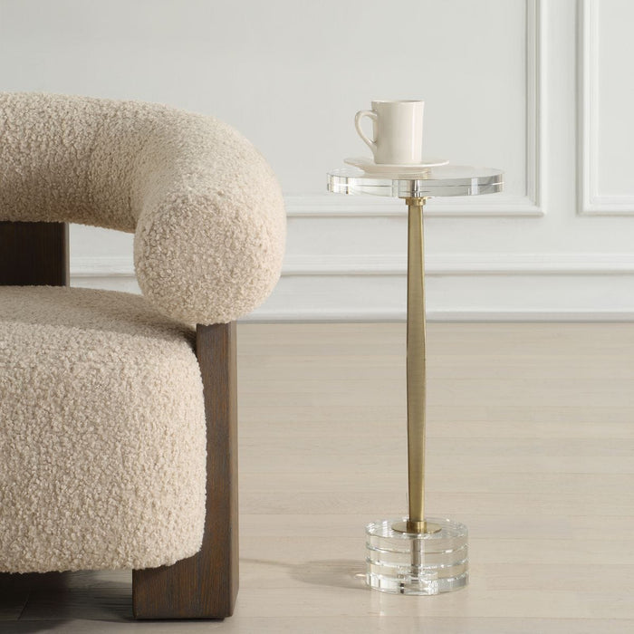 Arnetta 10" Crystal & Brushed Gold Martini Table