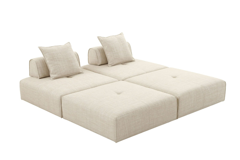 Eliza Modern Modular Beige Armless Seat