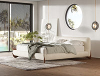 Palacio Cream Upholstered Walnut Bed