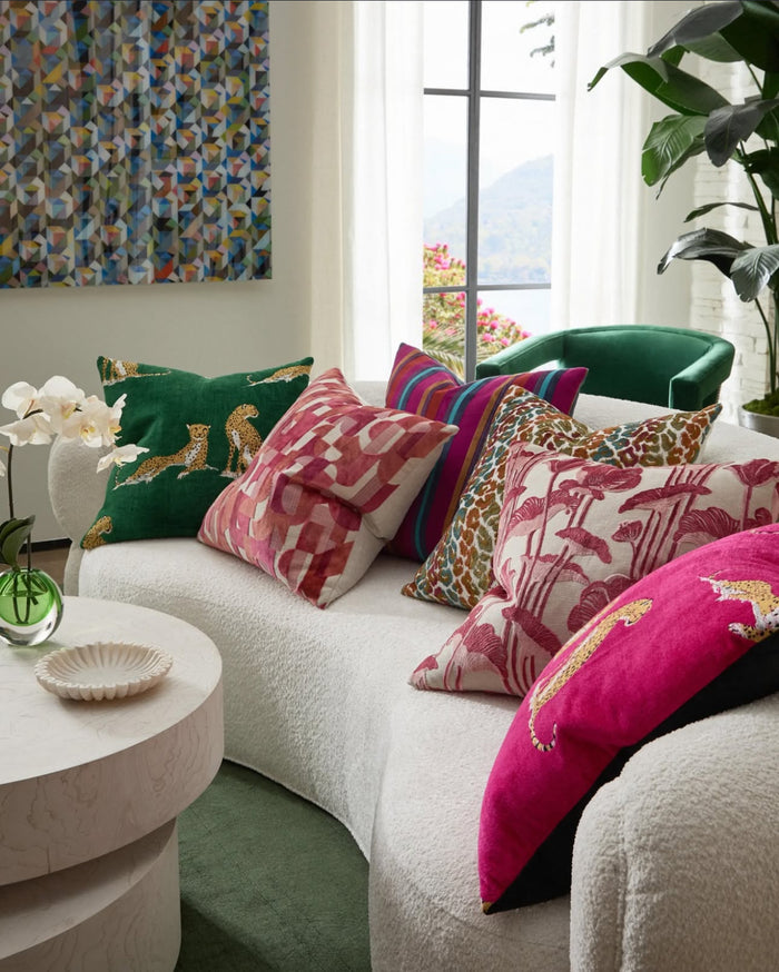 Spotted Superior Quality Luxurious Fuchsia Pillow