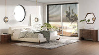 Palacio Cream Upholstered Walnut Bed