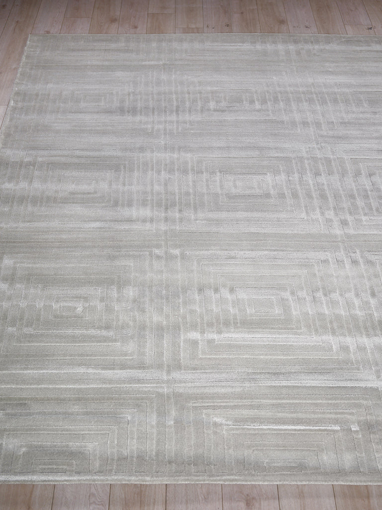 Ollie Modern Light Silver Patterned Area Rug - Elegance Collection