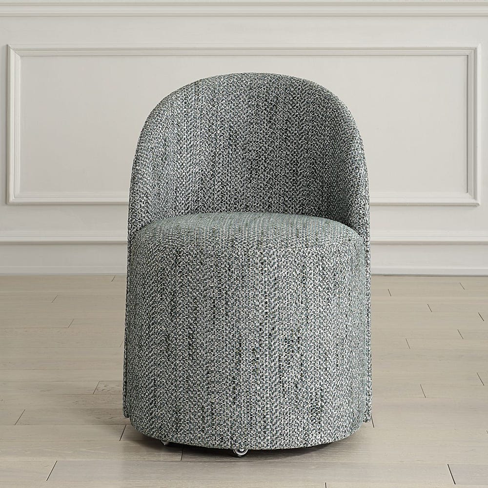 Modern Teal Rolling Dining Chair (With Casters)