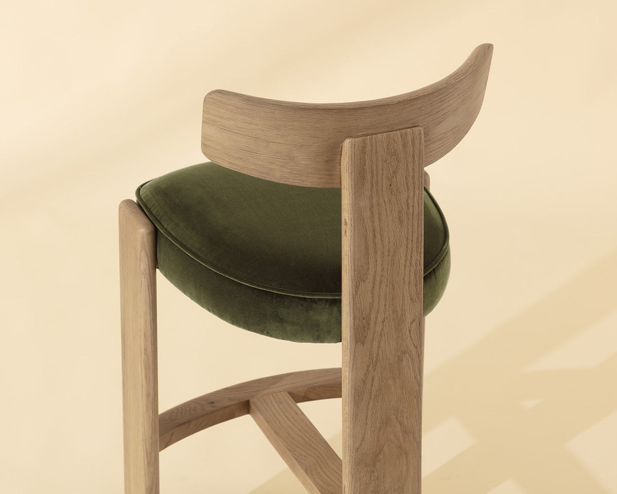 Horton Rustic Oak & Forest Green Bar Stool