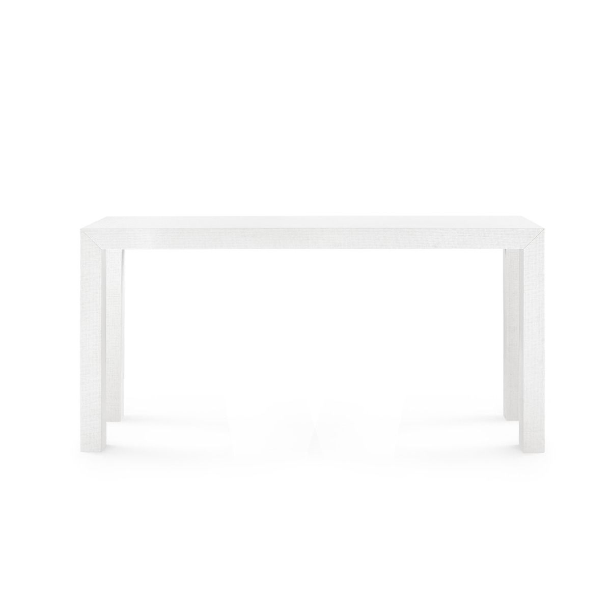 Rogelio Large Grasscloth Chiffon White Console Table