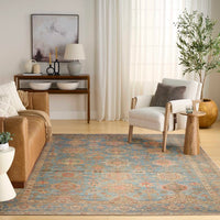 Paris Navy Blue Multicolor Washable Area Rug