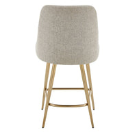 Wellington Taupe & Brushed Gold Counter Stool