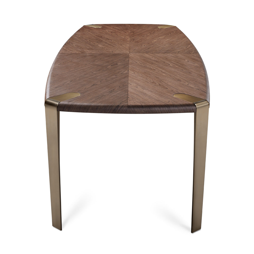 Polly 84" Brown & Gold Dining Table