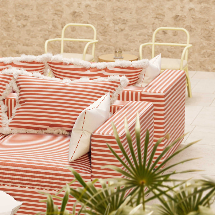 Tass Coral Striped Outdoor Sofa
