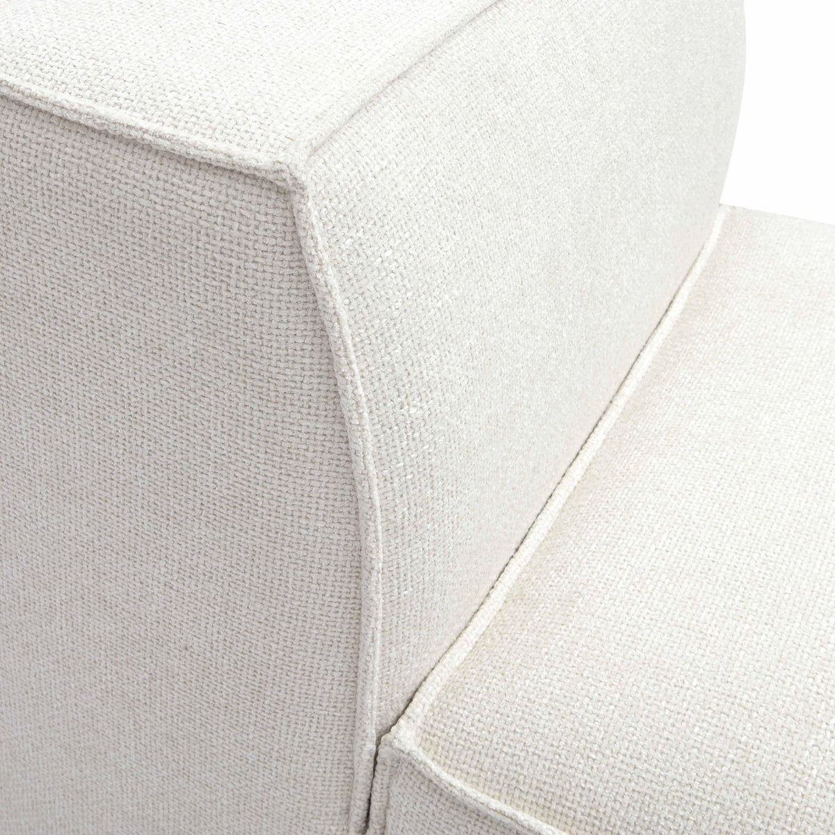 Mindy Cream Performance Chenille Basketweave Armless Chair