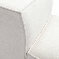 Mindy Cream Performance Chenille Basketweave Armless Chair
