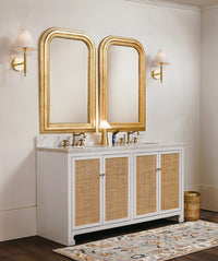 Airah 60" White Cane & Marble Bath Vanity