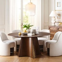 Starburst 60" Warm Oak & Gold Dining Table