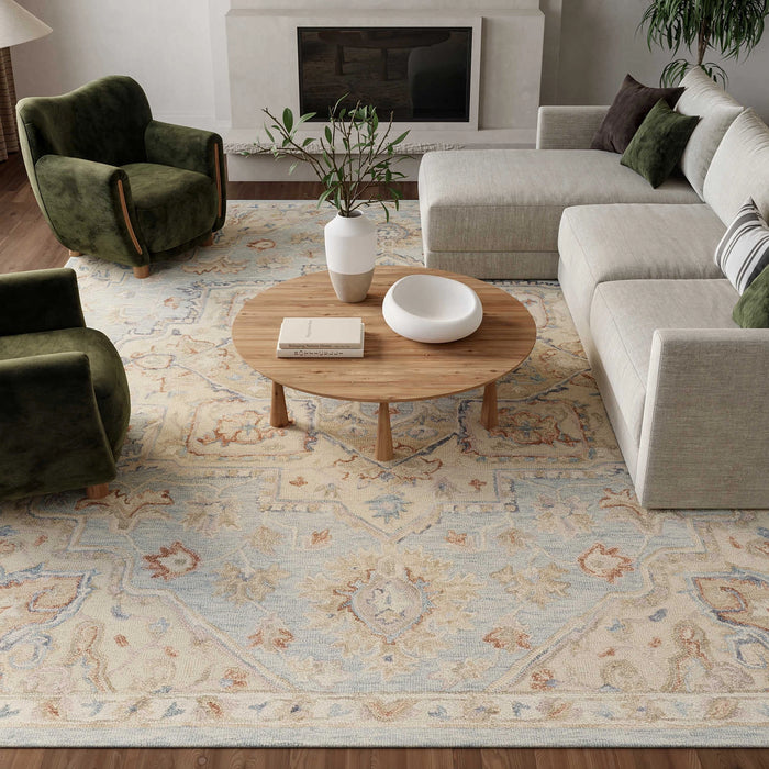 Goldie Light Blue Wool Persian Style Area Rug