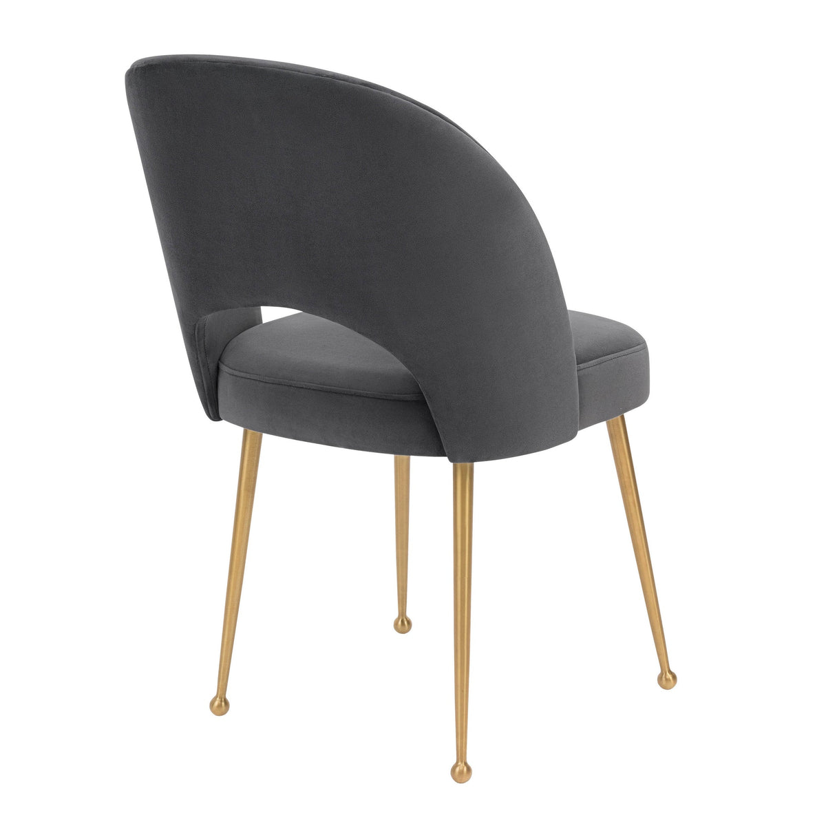 Giada Dark Performance Grey Velvet Chair